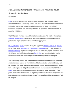 PSI Makes a Fundraising Fitness Test Available to All Adventist