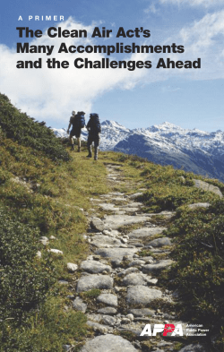 The Clean Air Act`s Many Accomplishments and the Challenges