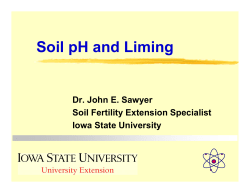 Soil pH and Liming - Agronomy Extension
