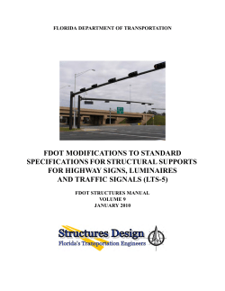 FDOT MODIFICATIONS TO STANDARD SPECIFICATIONS FOR