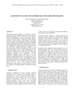 Assessment of Luminance Distribution Using HDR Photography