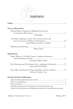 CONTENTS - Polanyi Society