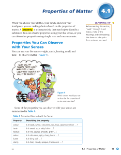 Properties of Matter