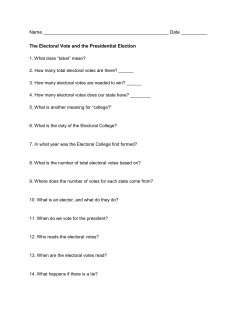 The Electoral Vote and the Presidential Election