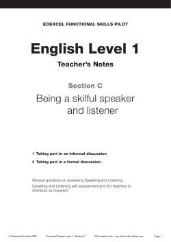 English level 1 - Edexcel