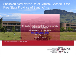 Spatiotemporal Variability of Climate Change in the Free State