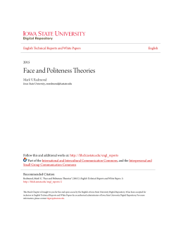 Face and Politeness Theories - Iowa State University Digital