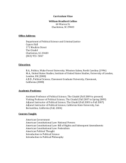 Curriculum Vitae William Bradford Collins 64 Warren St. Charleston