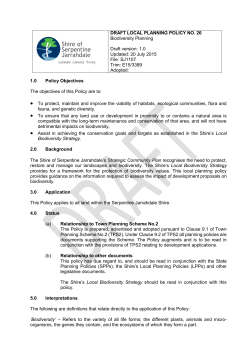 DRAFT LOCAL PLANNING POLICY NO. 26 Biodiversity Planning