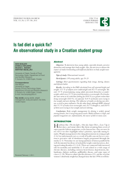 Is fad diet a quick fix? An observational study in a Croatian student