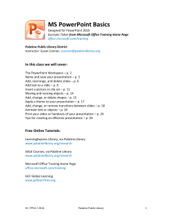MS PowerPoint Basics - Palatine Public Library