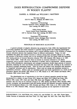 does reproduction compromise defense in woody plants?