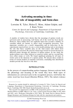 Activating meaning in time: The role of imageability and form