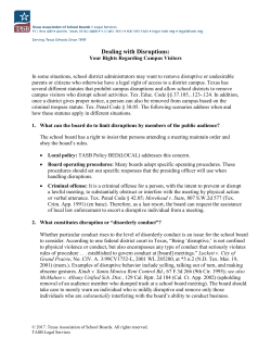 Dealing with Disruptions - Texas Association of School Boards