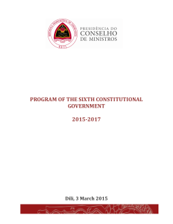 Program of the Sixth Constitutional Government 2015-2017