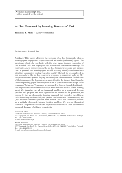 Ad Hoc Teamwork by Learning Teammates` Task - gaips - INESC-ID