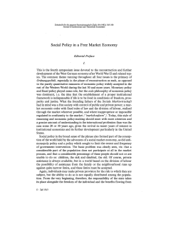 Social Policy in a Free Market Economy
