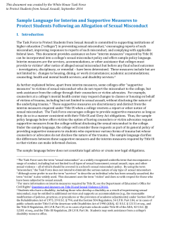 Sample Language for Interim and Supportive Measures to Protect