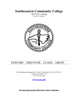 2011 College Catalog - Southeastern Community College