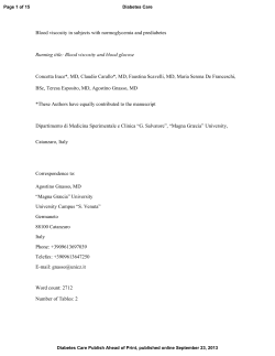 Blood viscosity and blood glucose Concetta Irace