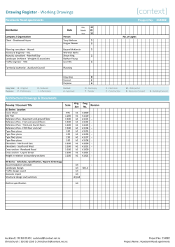 Drawing Register - Working Drawings