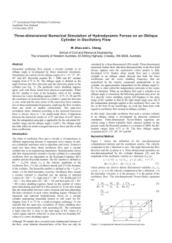 Three-dimensional Numerical Simulation of Hydrodynamic Forces