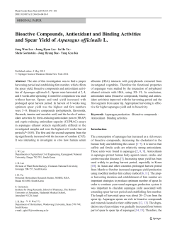 Bioactive Compounds, Antioxidant and Binding Activities and Spear