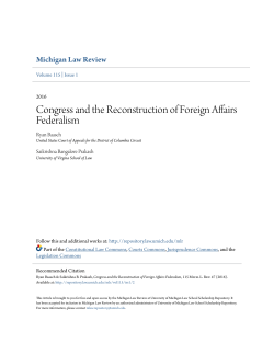 Congress and the Reconstruction of Foreign Affairs Federalism