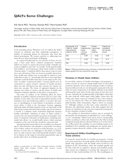 QALYs: Some Challenges