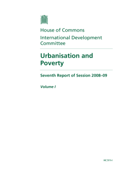 Urbanisation and Poverty - Publications.parliament.uk