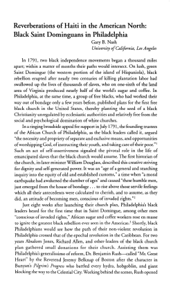 Reverberations of Haiti in the American North: Black Saint