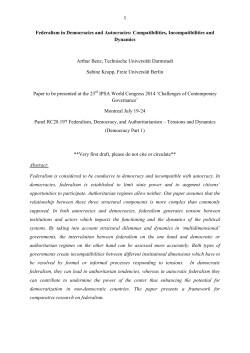 Federalism in Democracies and Autocracies: Compatibilities