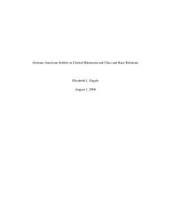 German-American Settlers in Central Minnesota and Class and