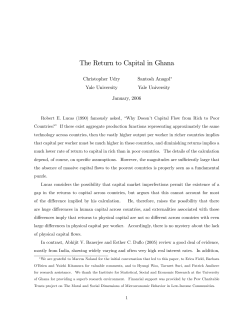 The Return to Capital in Ghana - Yale Economics
