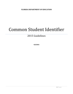 Common Student Identifier - Florida Department Of Education