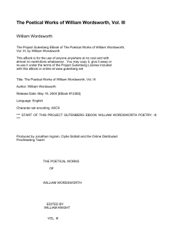 The Poetical Works of William Wordsworth, Vol. III