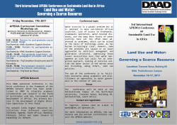 Land Use and Water: Governing a Scarce Resource