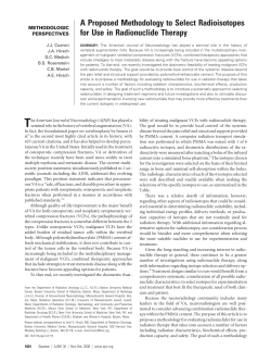 A Proposed Methodology to Select Radioisotopes for Use in