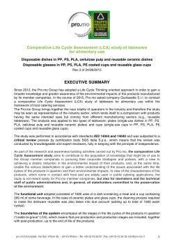 Comparative Life Cycle Assessment (LCA) study of