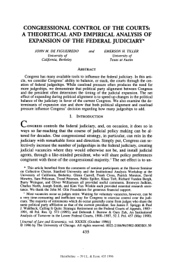 Congressional Control of the Courts: A Theoretical and