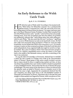 An Early Reference to the Welsh Cattle Trade