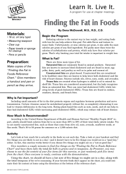 Finding the Fat in Foods