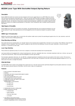 Sensors - 802DN Lever Type with DeviceNet Output/Spring Return