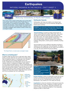 Earthquakes - Pacific Disaster Net