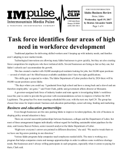Task force identifies four areas of high need in workforce development