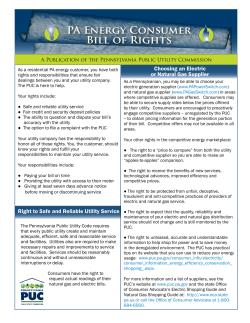 PA Energy Consumer Bill of Rights