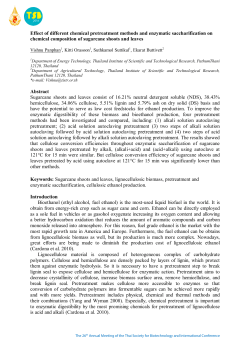 Effect of different chemical pretreatment methods and enzymatic