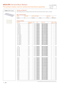 MC612PA Terminal Block Markers Pre-printed marker card