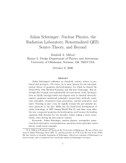 Julian Schwinger: Nuclear Physics, the Radiation Laboratory