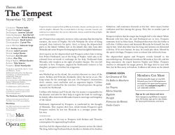 Read the synopsis for The Tempest here.